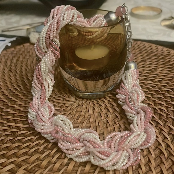 📿Stunning Vintage Micro Bead Multi Strand Braided Necklace - Picture 3 of 11